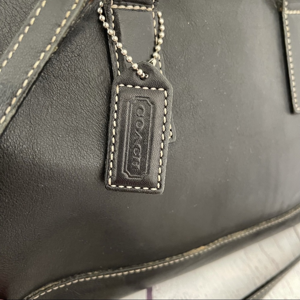 COACH Satchel Crossbody Doctor Satchel Bag Black Leather - Picture 8 of 11